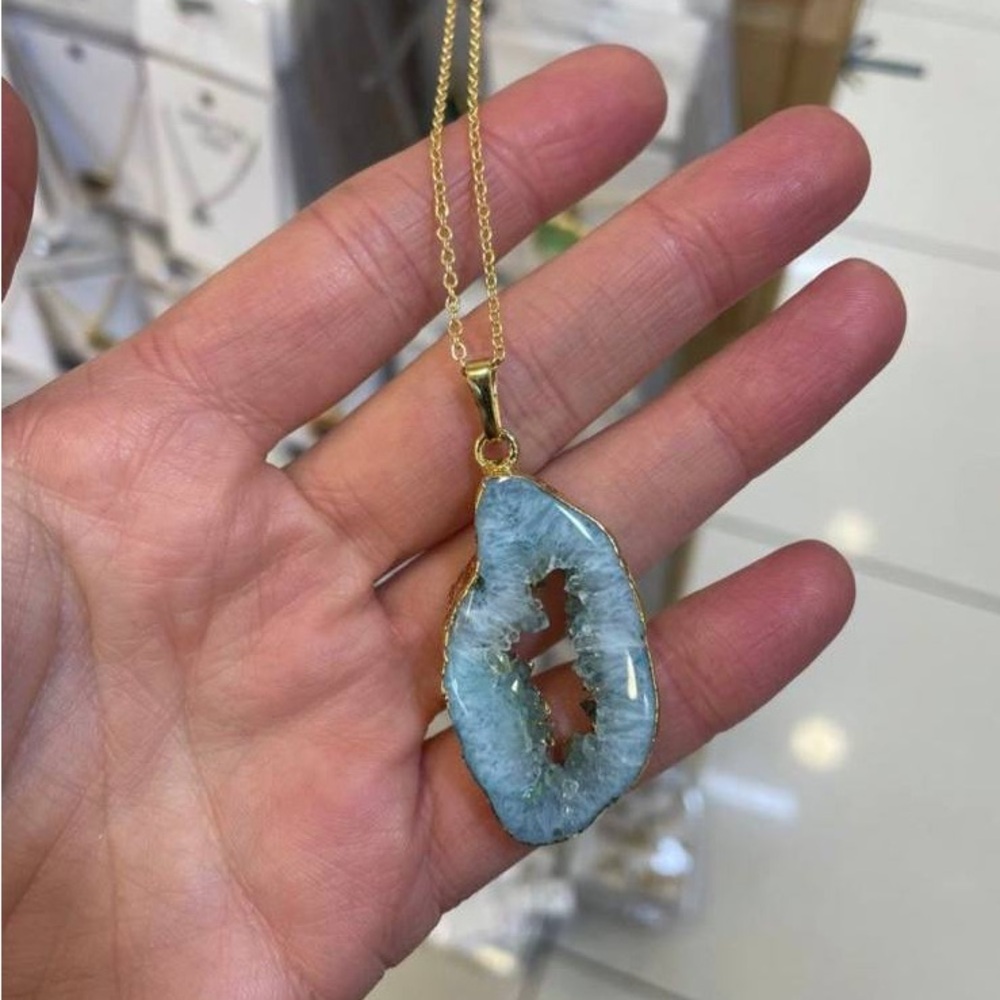 Natural blue agat neackles